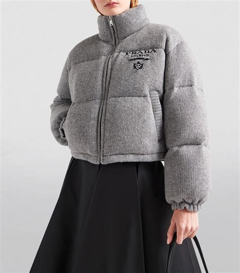 prada women puffer coat|Prada cashmere puffer jacket.